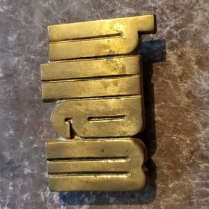 Wally Vintage 70's Baron Buckle, Solid Brass